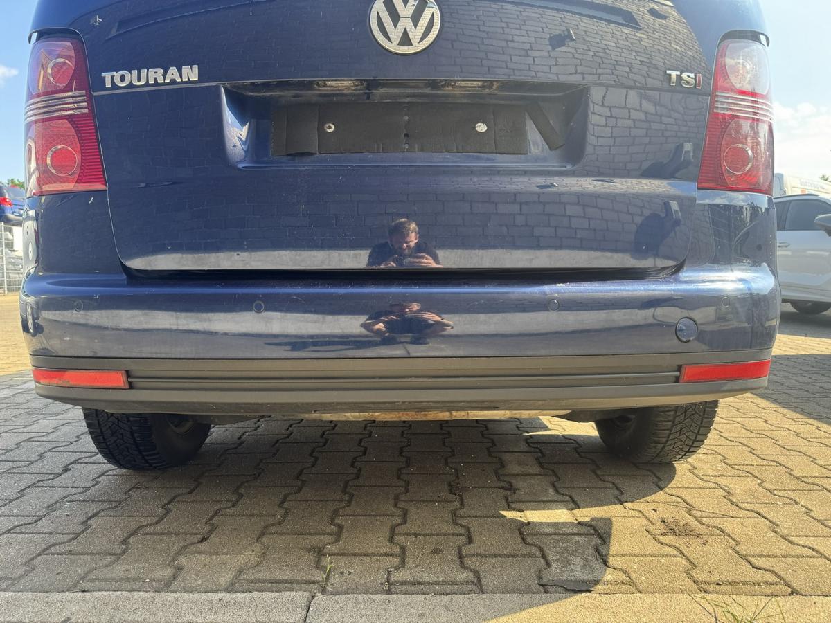 VW Touran 1T original Stossf&auml;nger Sto&szlig;stange hinten LD5Q Shadow Blue Metallic Facelift ab 11/2006 Bj.2009